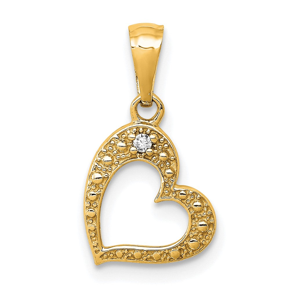 14k .01ct. Diamond Heart Pendant