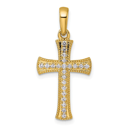 14k 1/4 Diamond Cross Pendant