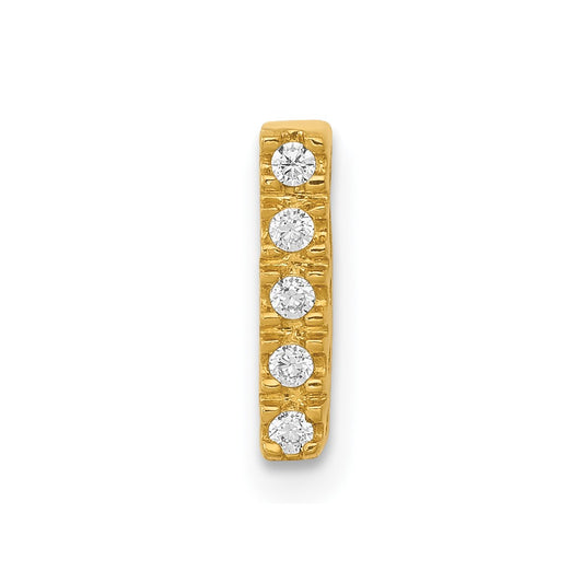 14K Diamond Letter I Initial Charm
