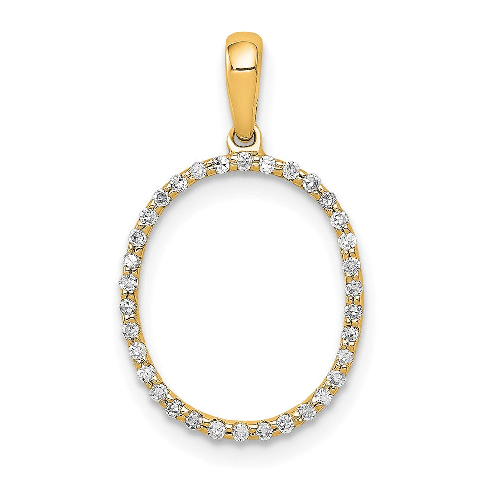 14K Diamond Letter O Initial Pendant