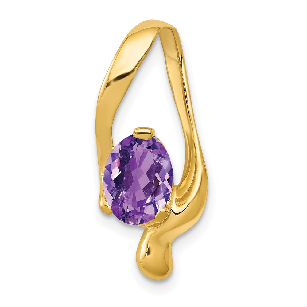 14k 8x6mm Oval Amethyst Slide