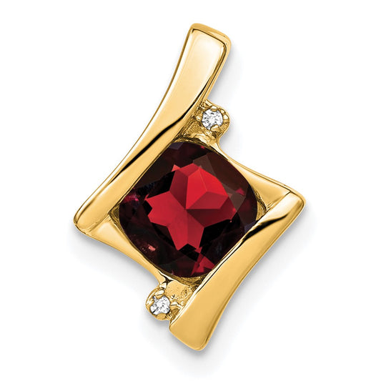 14k Garnet and Diamond Pendant