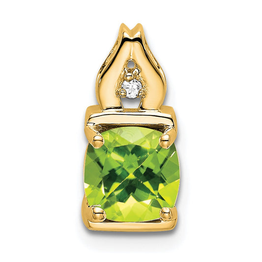 14k Peridot and Diamond Pendant