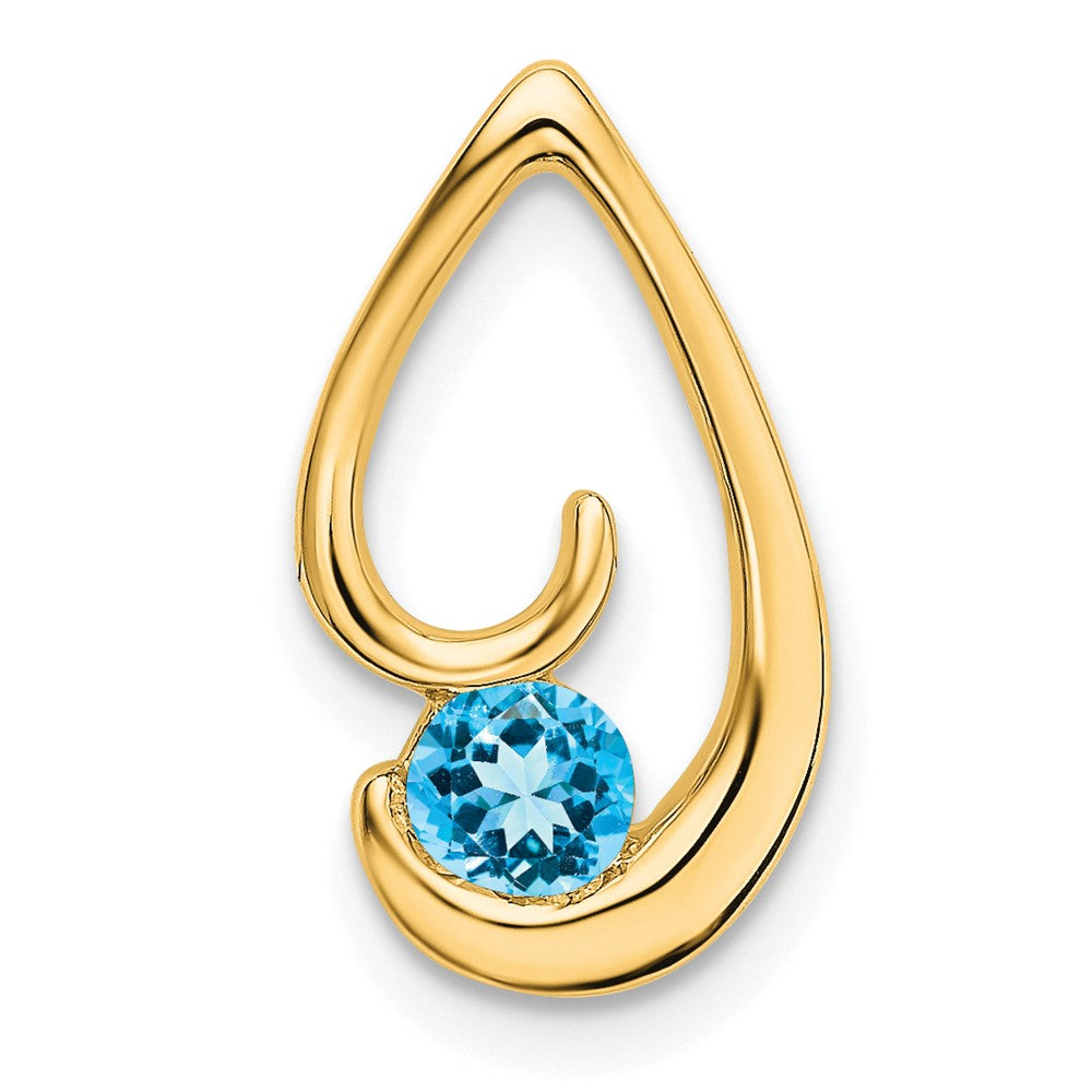 14k Blue Topaz Chain Slide