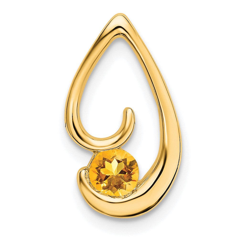 14k Citrine Chain Slide