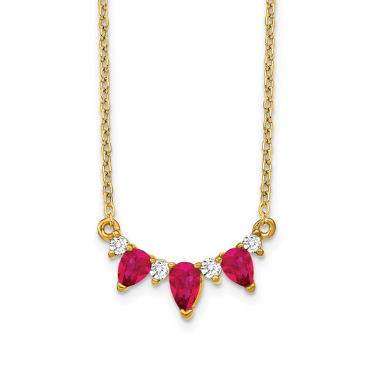 14k Ruby and Diamond 18 inch Necklace