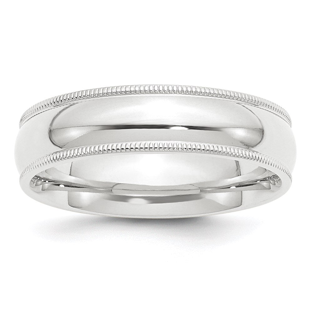 Platinum 6mm Comfort-Fit Milgrain Size 5.5 Wedding Band