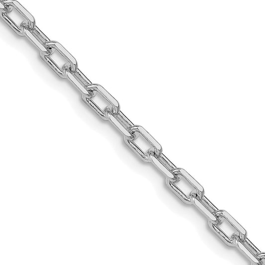 Sterling Silver Rhodium-plated 3.75mm Diamond-cut Long Link Cable Chain