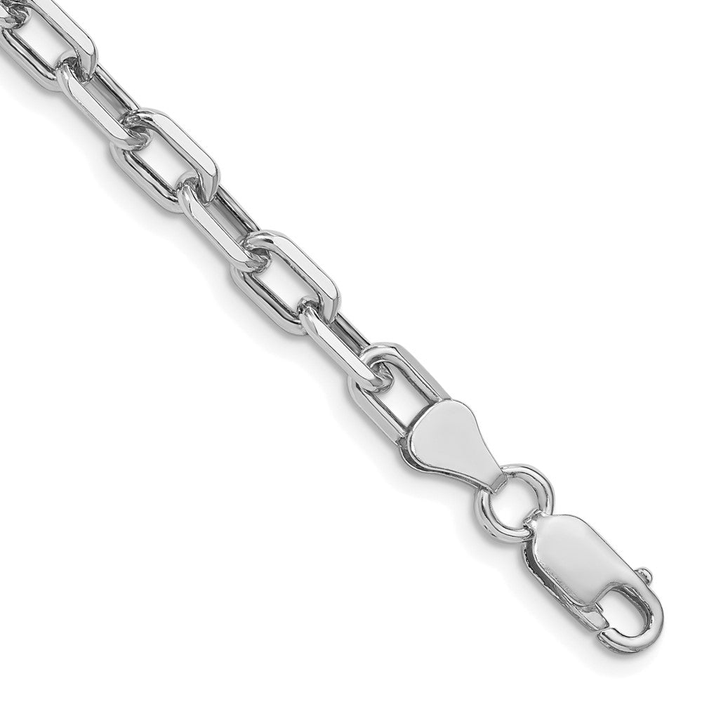 Sterling Silver Rhodium-plated 5.75mm Diamond-cut Long Link Cable Chain