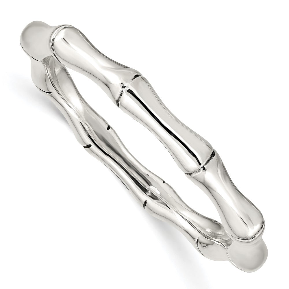Sterling Silver Polished Bamboo Slip-on Bangle