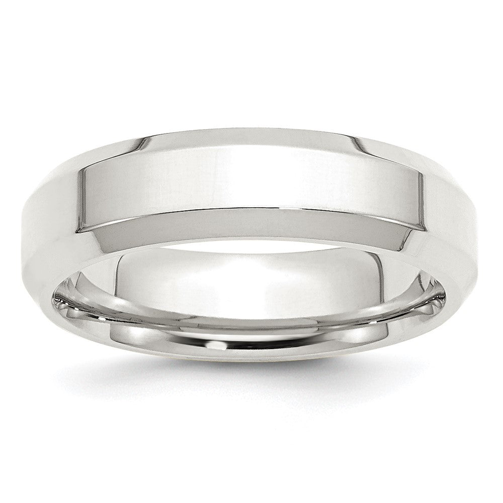 Sterling Silver 6mm Bevel Edge Size 12.5 Band