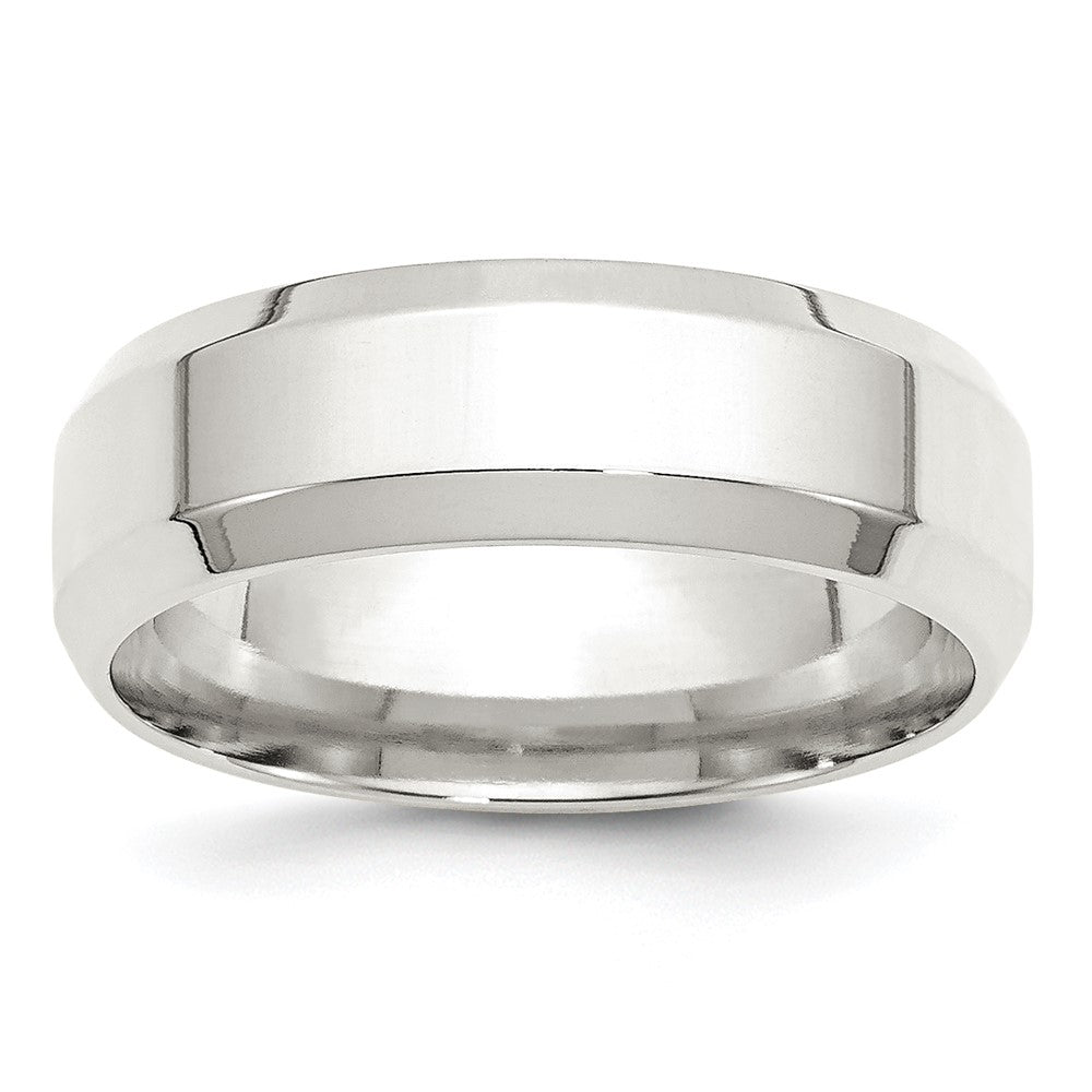 Sterling Silver 7mm Bevel Edge Size 4 Band