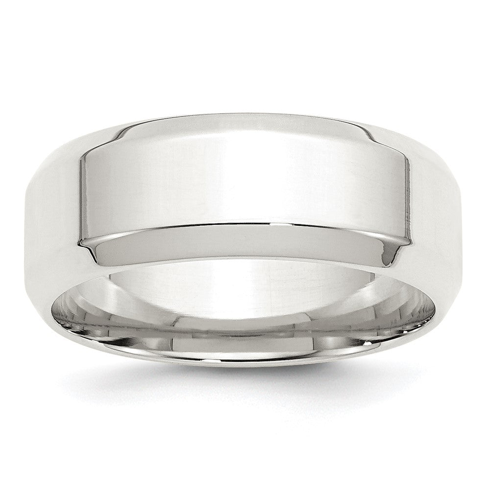 Sterling Silver 8mm Bevel Edge Size 6 Band