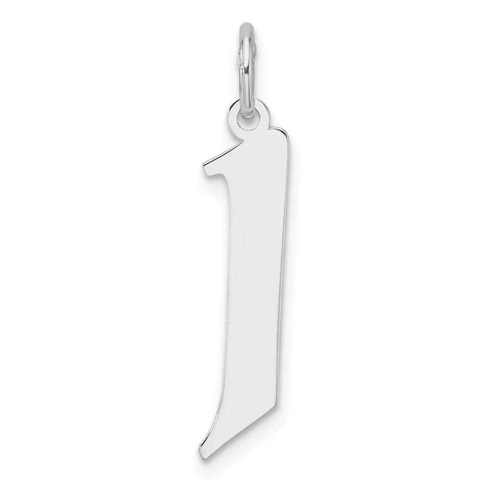 Small Sterling Silver Rhodium-plated Artisan Block Letter J Initial Charm