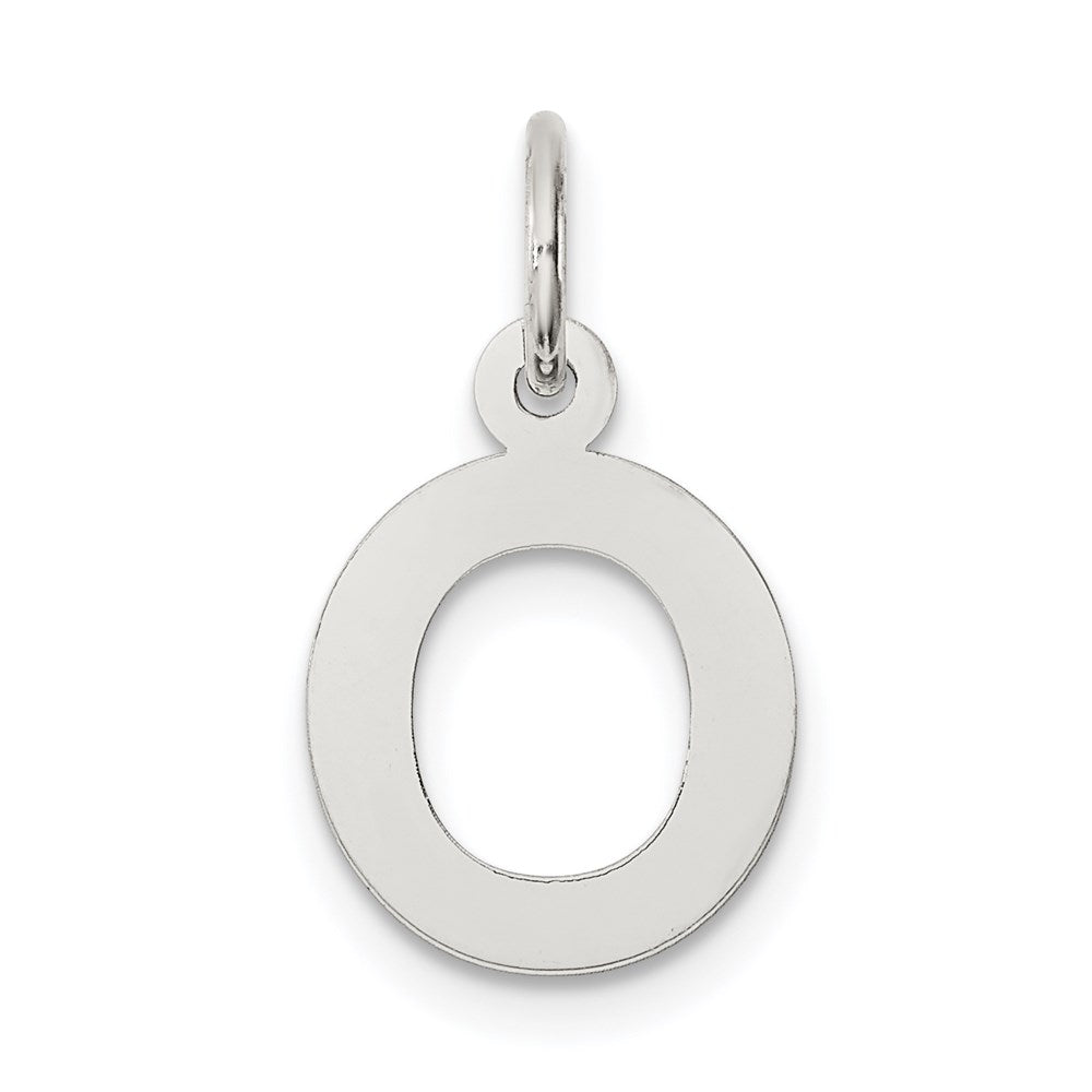 Sterling Silver Rhodium-plated Small Block Initial Q Charm