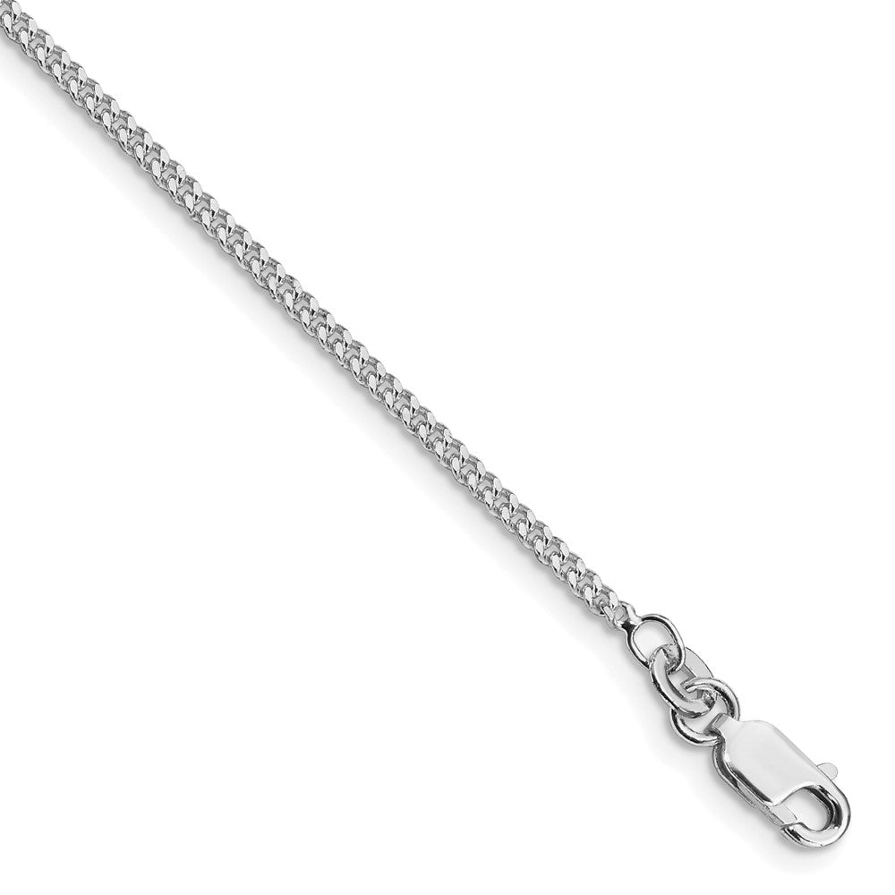 Sterling Silver Rhodium-plated 1.75mm Curb Chain Anklet