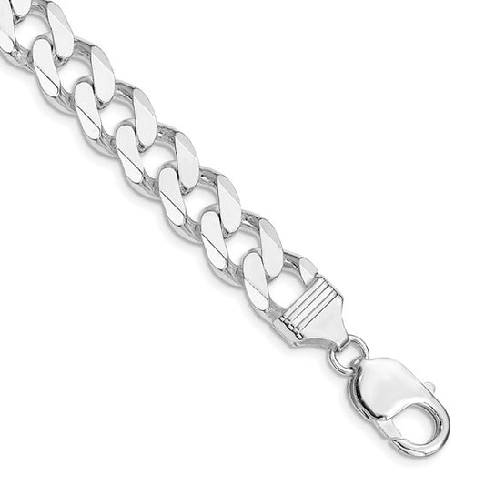Sterling Silver Rhodium-plated 11mm Curb Chain