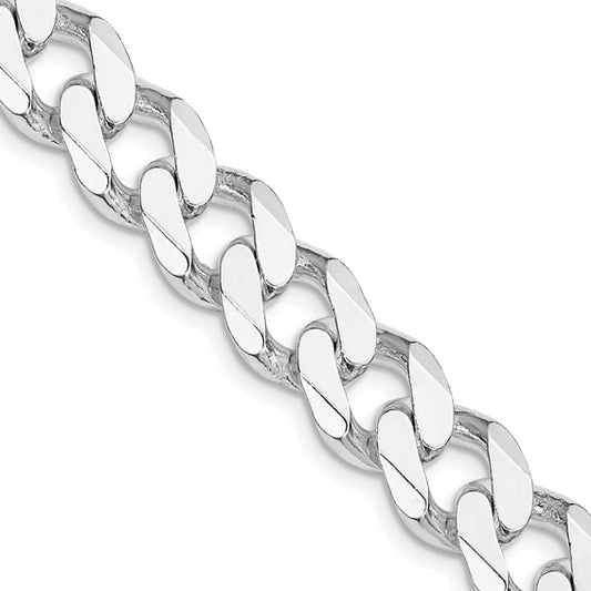 Sterling Silver Rhodium-plated 11mm Curb Chain