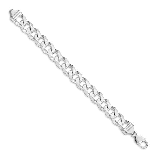 Sterling Silver Rhodium-plated 13mm Curb Chain