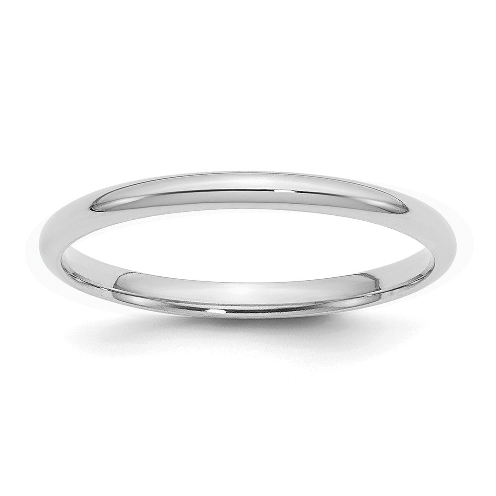 Sterling Silver Rhodium-plated 2mm Comfort Fit Size 8 Band