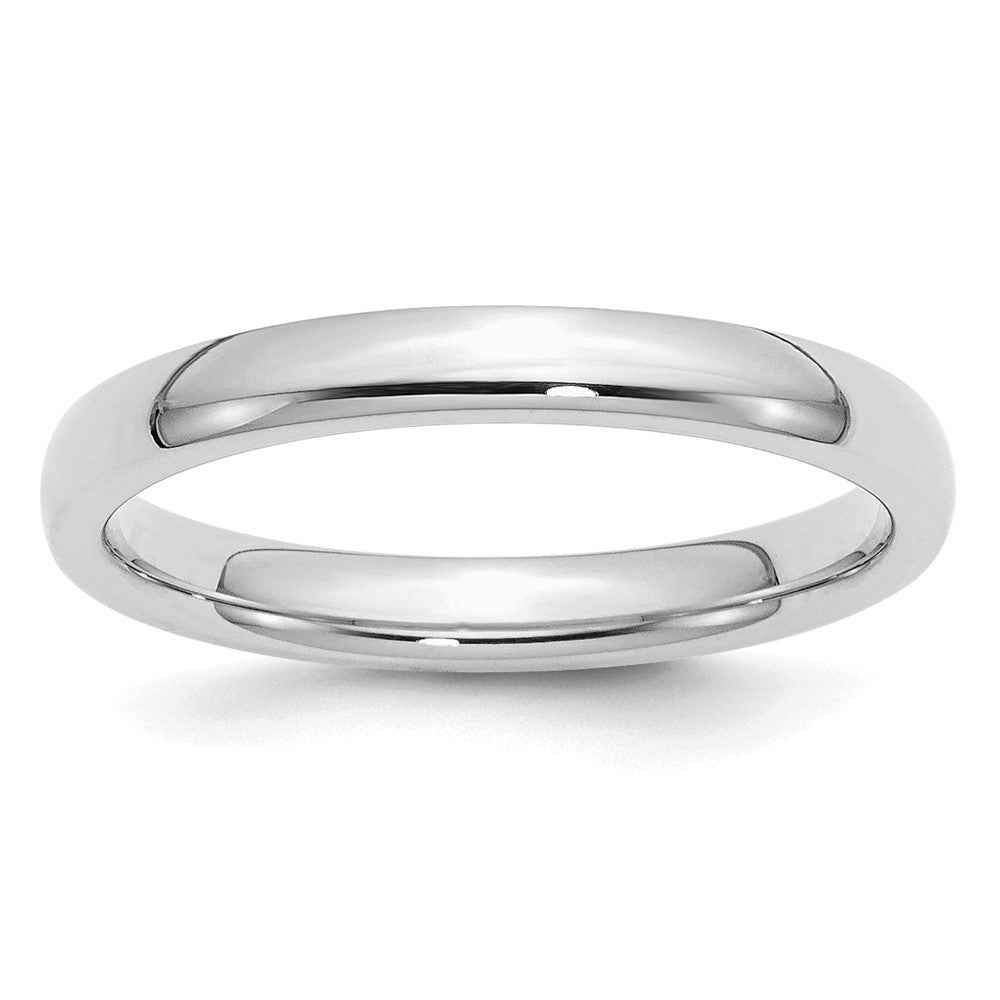 Sterling Silver Rhodium-plated 3mm Comfort Fit Size 11 Band