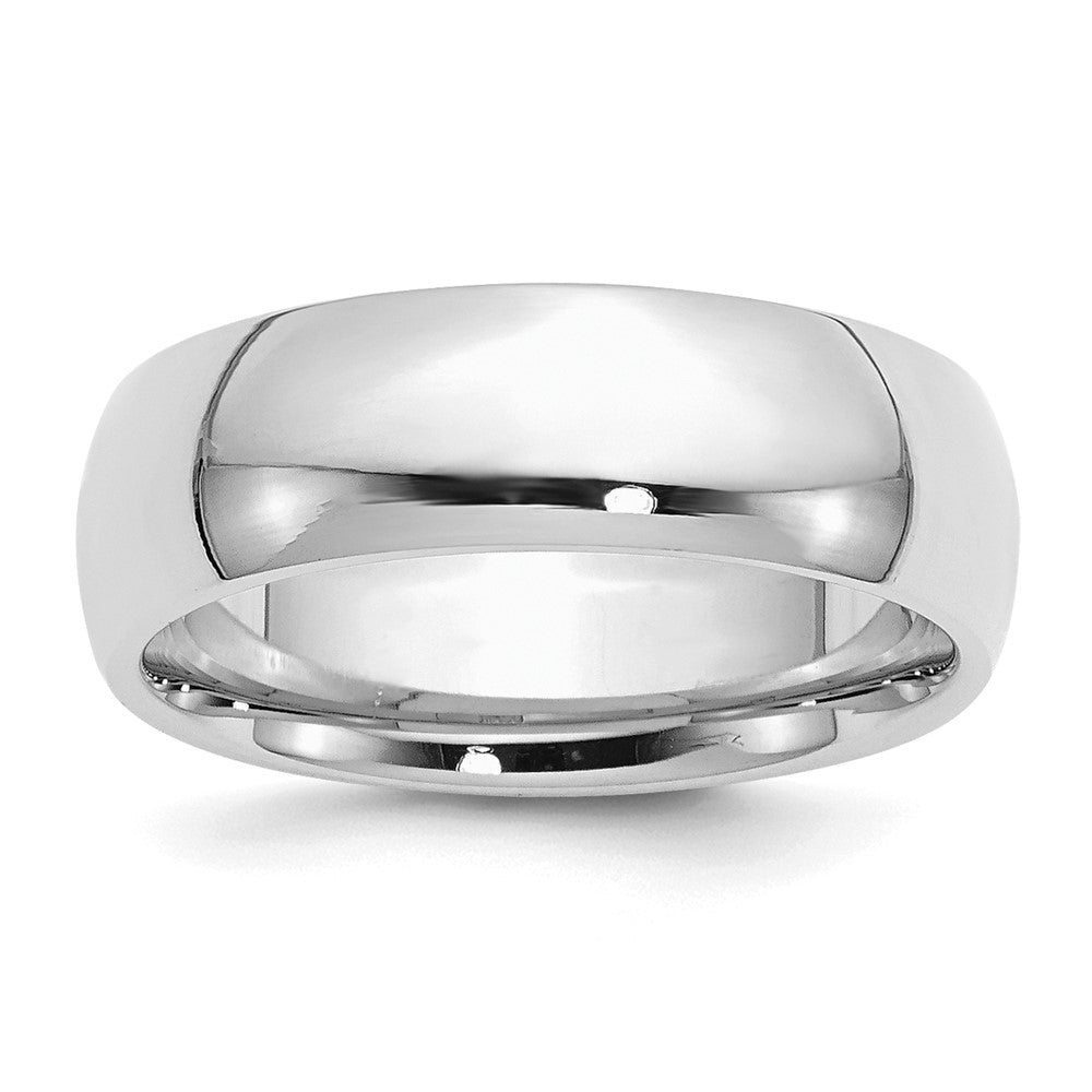 Sterling Silver Rhodium-plated 7mm Comfort Fit Size 4.5 Band