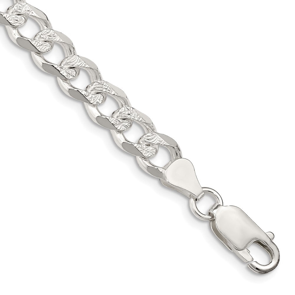 Sterling Silver 7.5mm Pavé Curb Chain