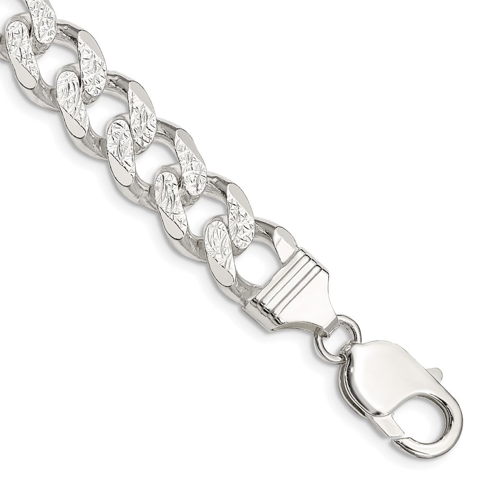 Sterling Silver 11.0mm Pavé Curb Chain