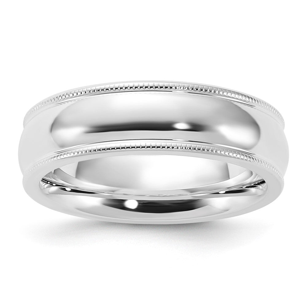 Sterling Silver 6mm Milgrain Comfort Fit Size 6 Band