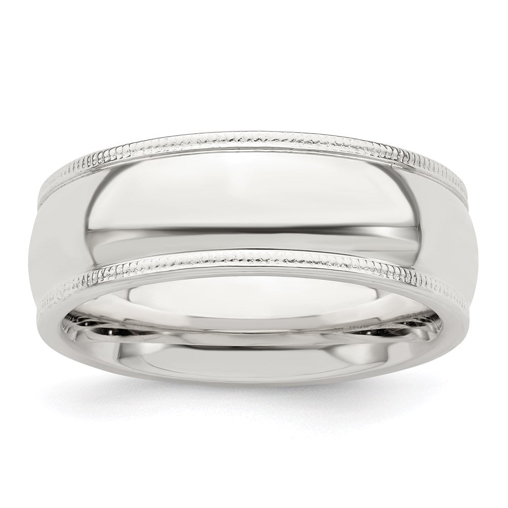 Sterling Silver 7mm Milgrain Comfort Fit Size 5 Band