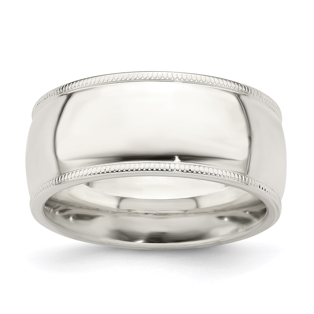 Sterling Silver 9mm Comfort Fit Milgrain Size 7.5 Band