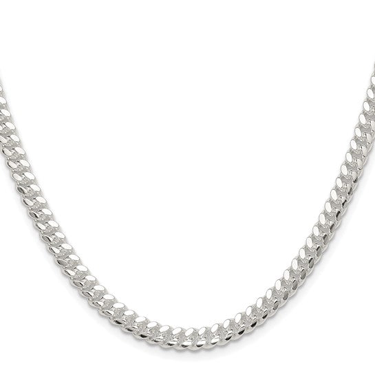 Sterling Silver Polished 5.7mm Domed Curb Chain