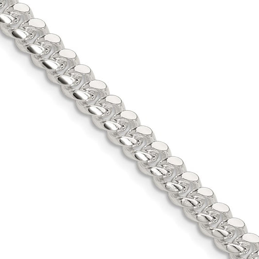 Sterling Silver Polished 5.7mm Domed Curb Chain