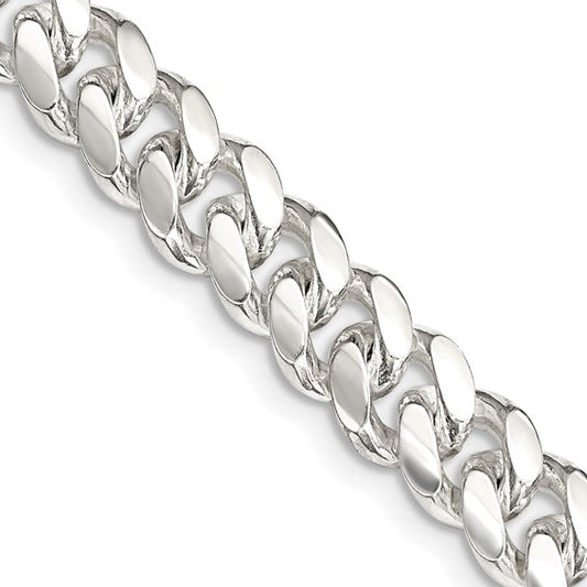 Sterling Silver 7.8mm Polished Domed Curb Chain
