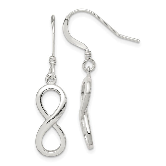 Sterling Silver Polished Infinity Symbol Dangle Earrings