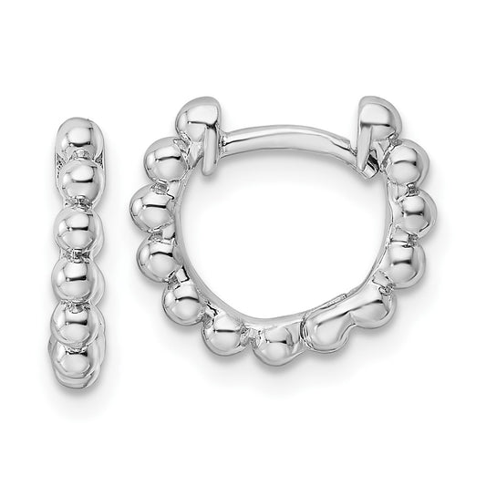 Sterling Silver RH Beaded Hoop Earrings