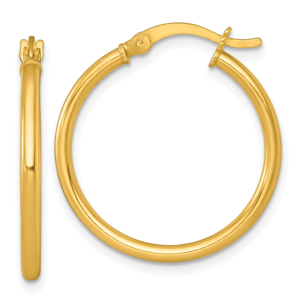 Sterling Silver Gold-tone Polished 2.0mm Round Hoop Earrings