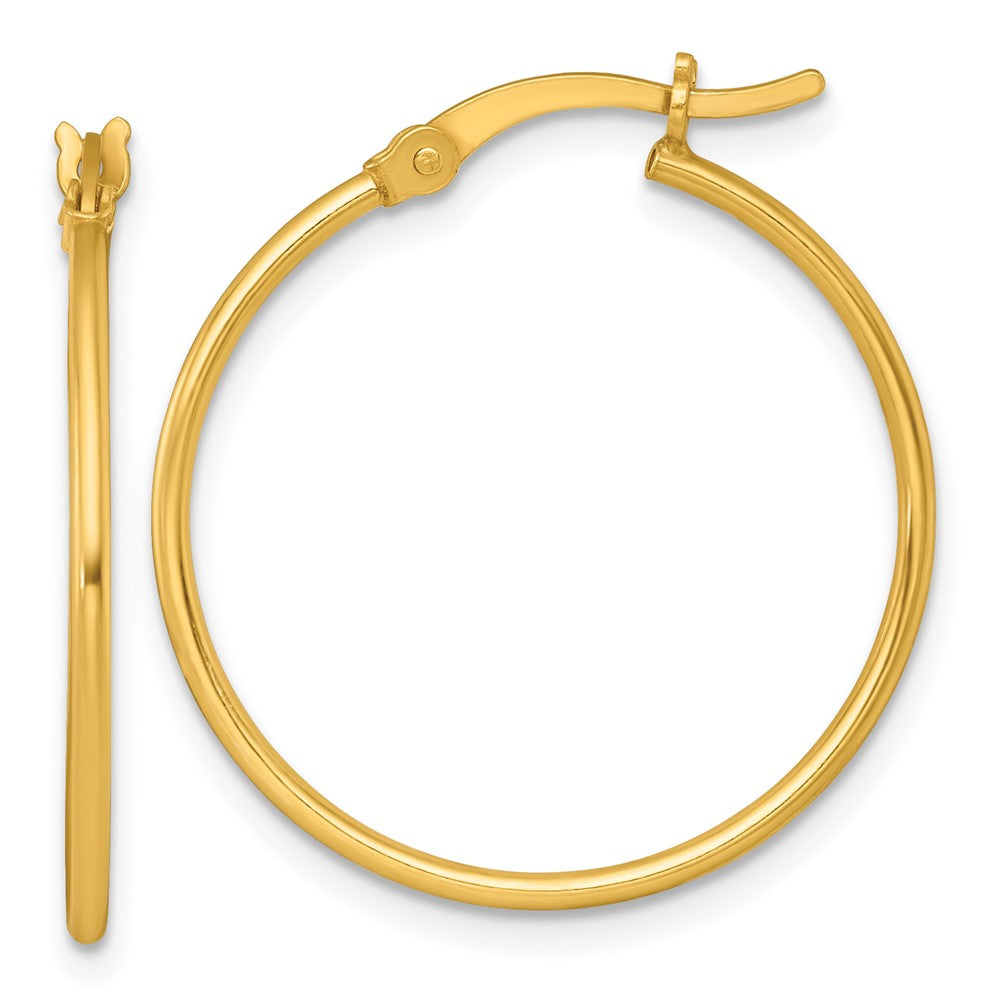Sterling Silver Gold-tone Polished 1.25mm Round Hoop Earrings