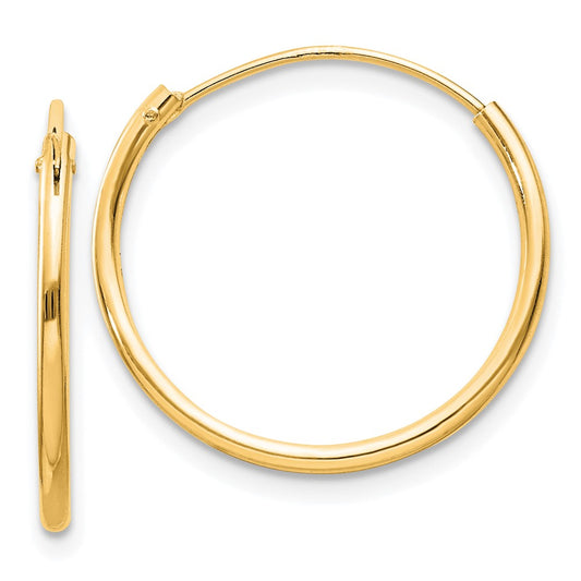 Sterling Silver Flash Gold-plated 1.3mm Endless Hoop Earrings