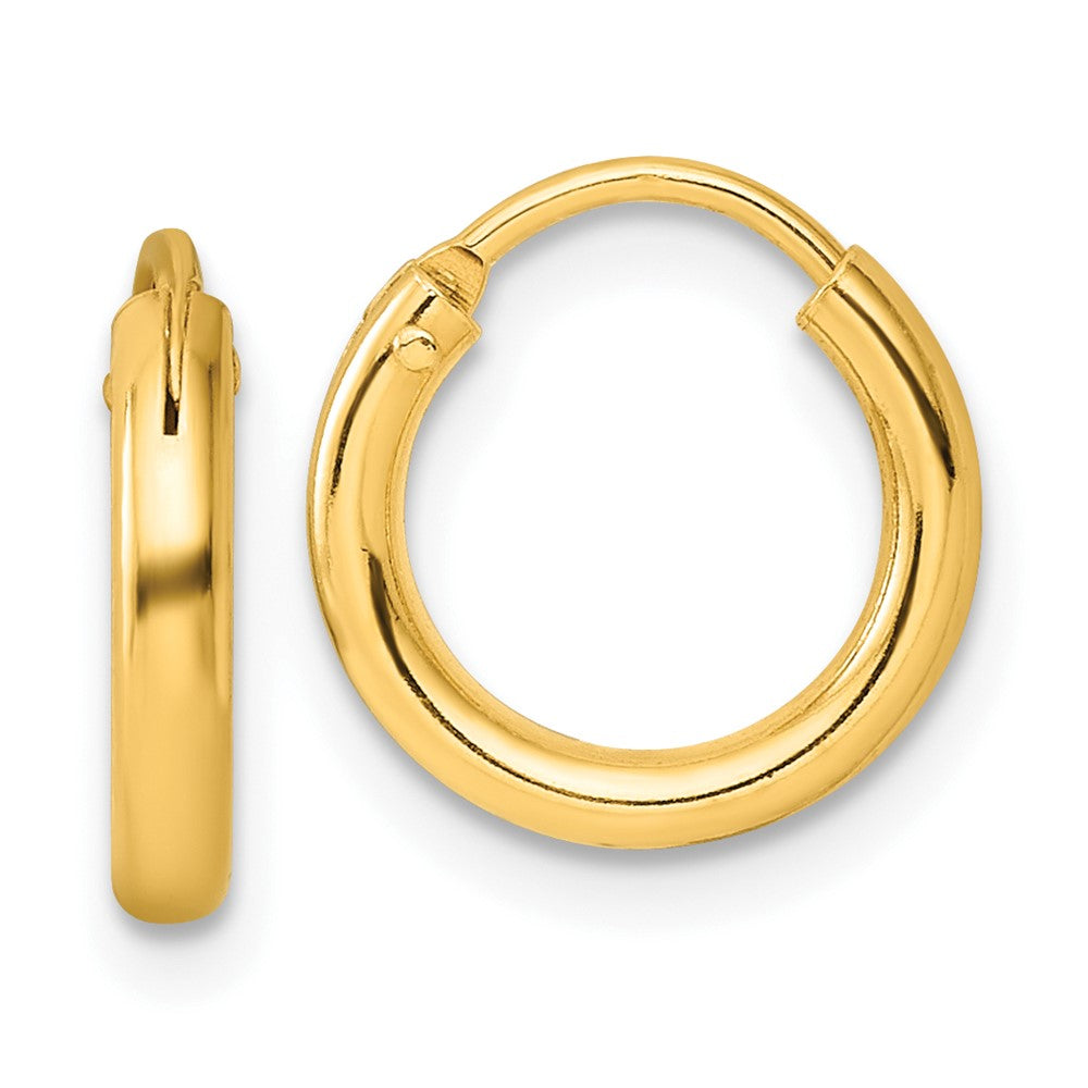 Sterling Silver Flash Gold-tone 2mm Endless Hoop Earrings