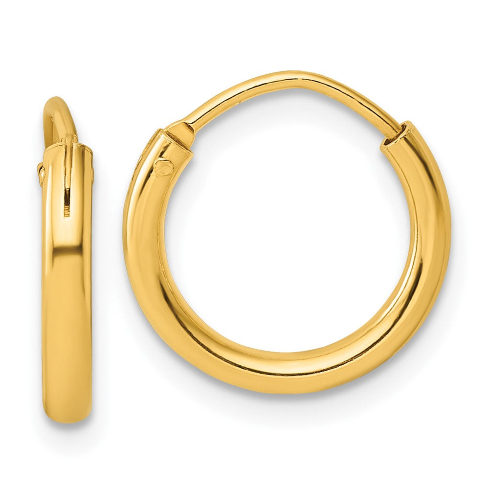 Sterling Silver Flash Gold-tone 2mm Endless Hoop Earrings