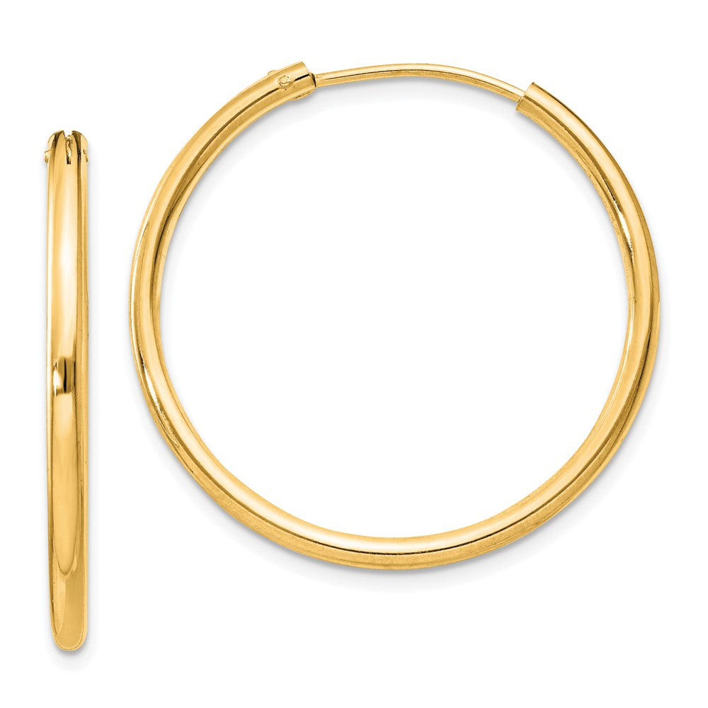 Sterling Silver Flash Gold-plated 2mm Endless Hoop Earrings