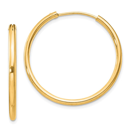 Sterling Silver Flash Gold-plated 2mm Endless Hoop Earrings