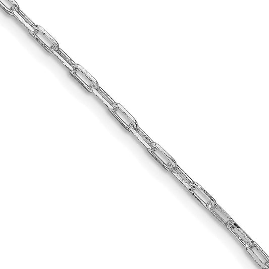 Sterling Silver Rhodium-plated 2mm Elongated Open Link Chain