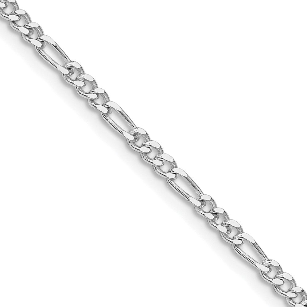 Sterling Silver Rhodium-plated 2.5mm Figaro Chain