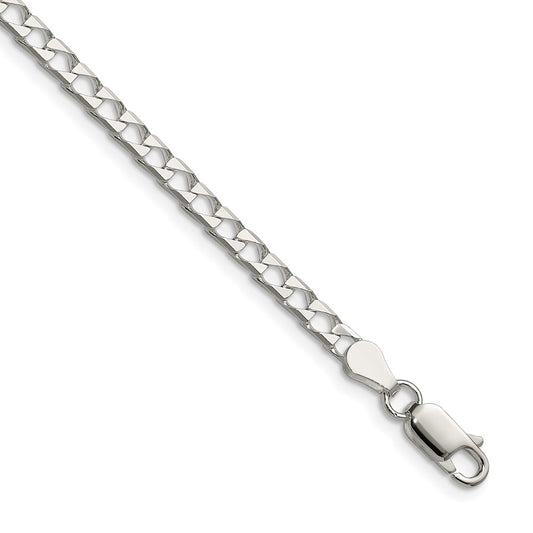 Sterling Silver 3.25mm D/C Square Curb Chain