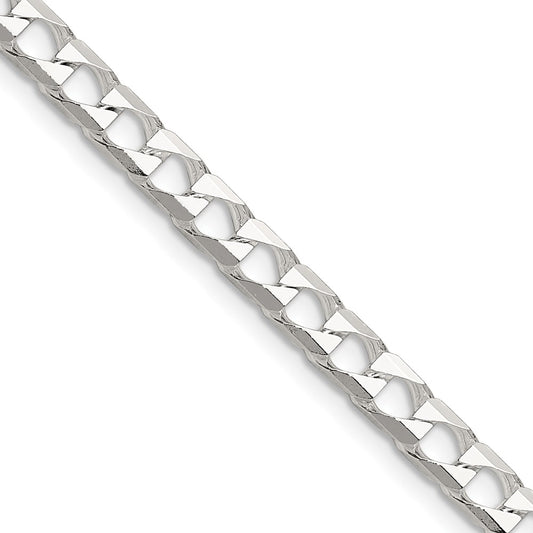 Sterling Silver 5mm D/C Square Curb Chain