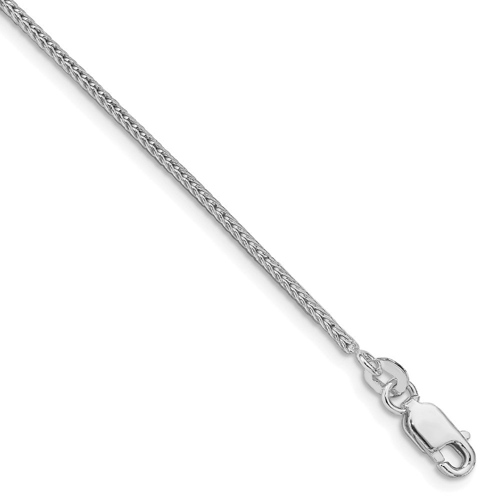 Sterling Silver Rhodium-plated 1.45mm Diamond-cut Round Franco Chain w/4in