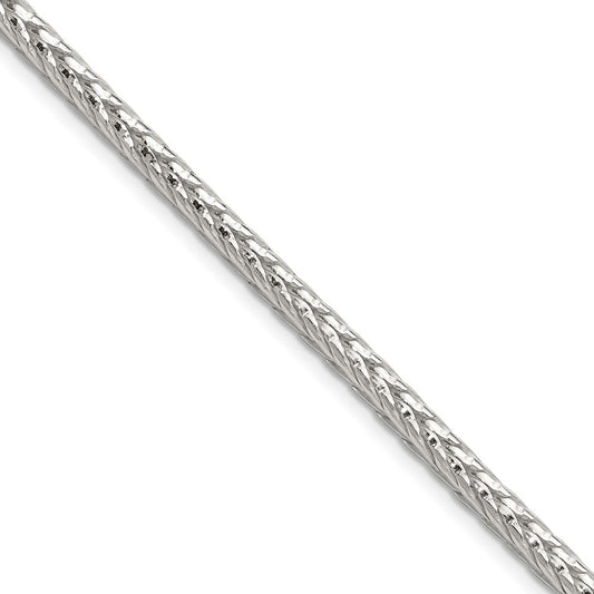 Sterling Silver 3.8mm Diamond-cut Round Franco Chain