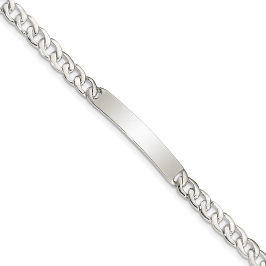 Sterling Silver Small ID Plate, Curb Link Bracelet